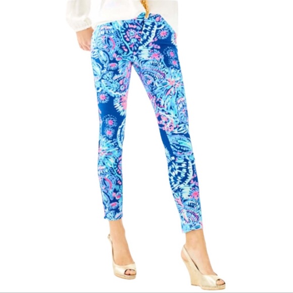 NWT 148.00 LILLY PULITZER KELIANI PANTS GYPSEA GIRL DEEP INDIGO. - Picture 7 of 7
